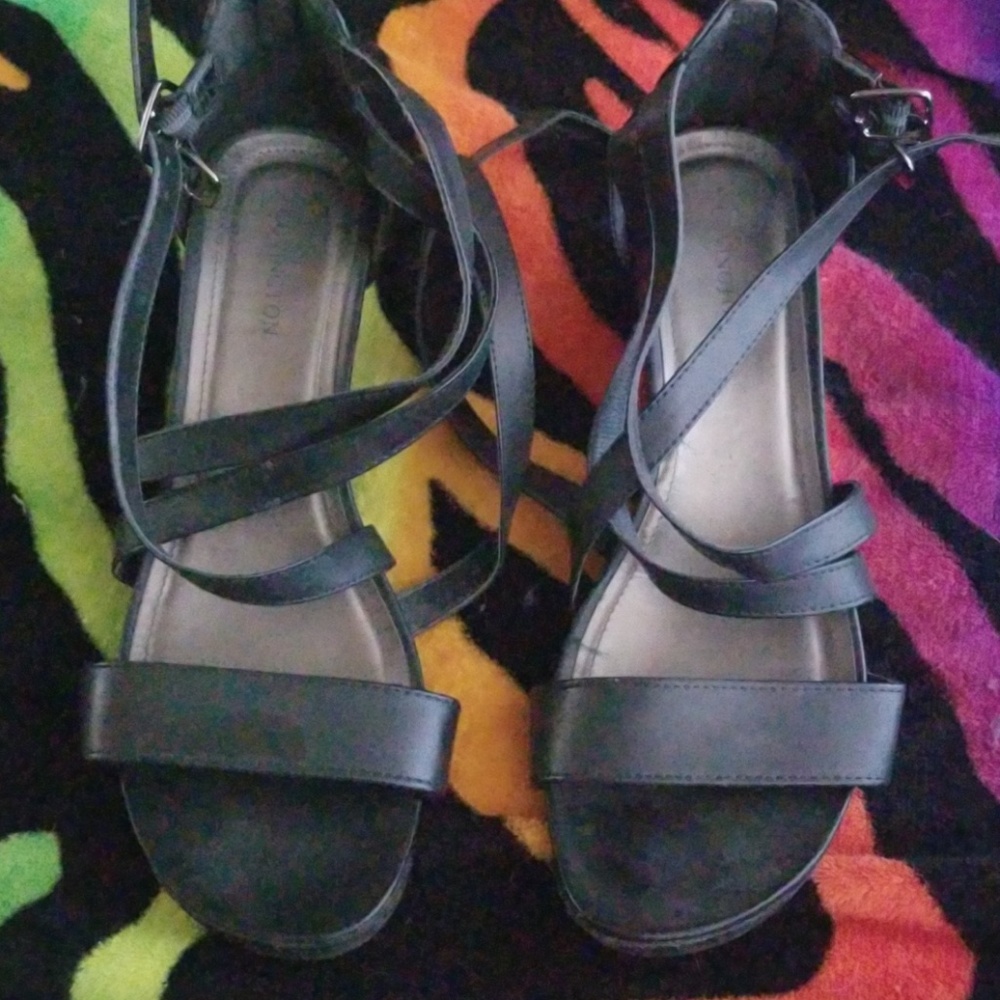 Strappy zipper heels